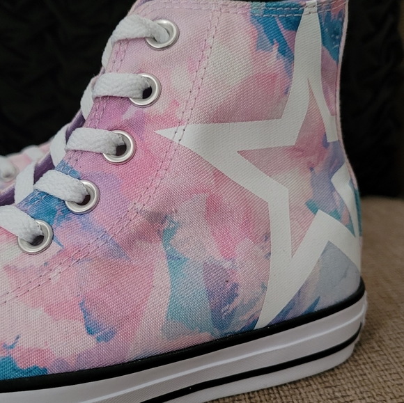 CONVERSE ALL STAR WASHED LILAC UNISEX HI TOP LACE UP SNEAKERS - Picture 11 of 12